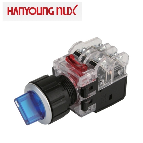 한영넉스 MRT-N2A1A0R 적색 25파이 2단 유지 평면 AC100-240V 조광용 셀렉터 스위치