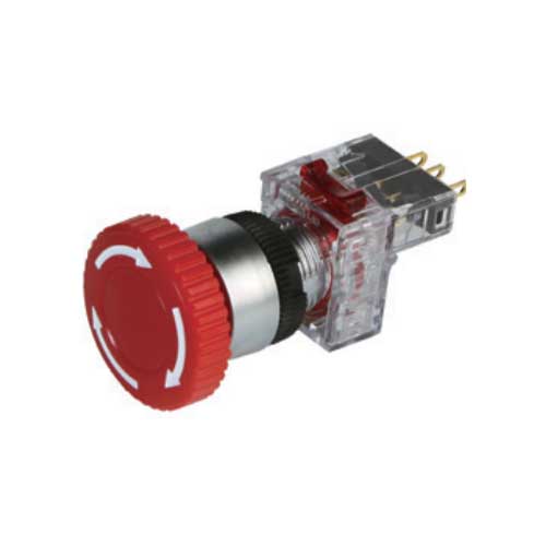 한영넉스 DRE-RR1R 빨강색 16파이 평형 푸시록턴리셋 비상정지 푸시버튼 스위치